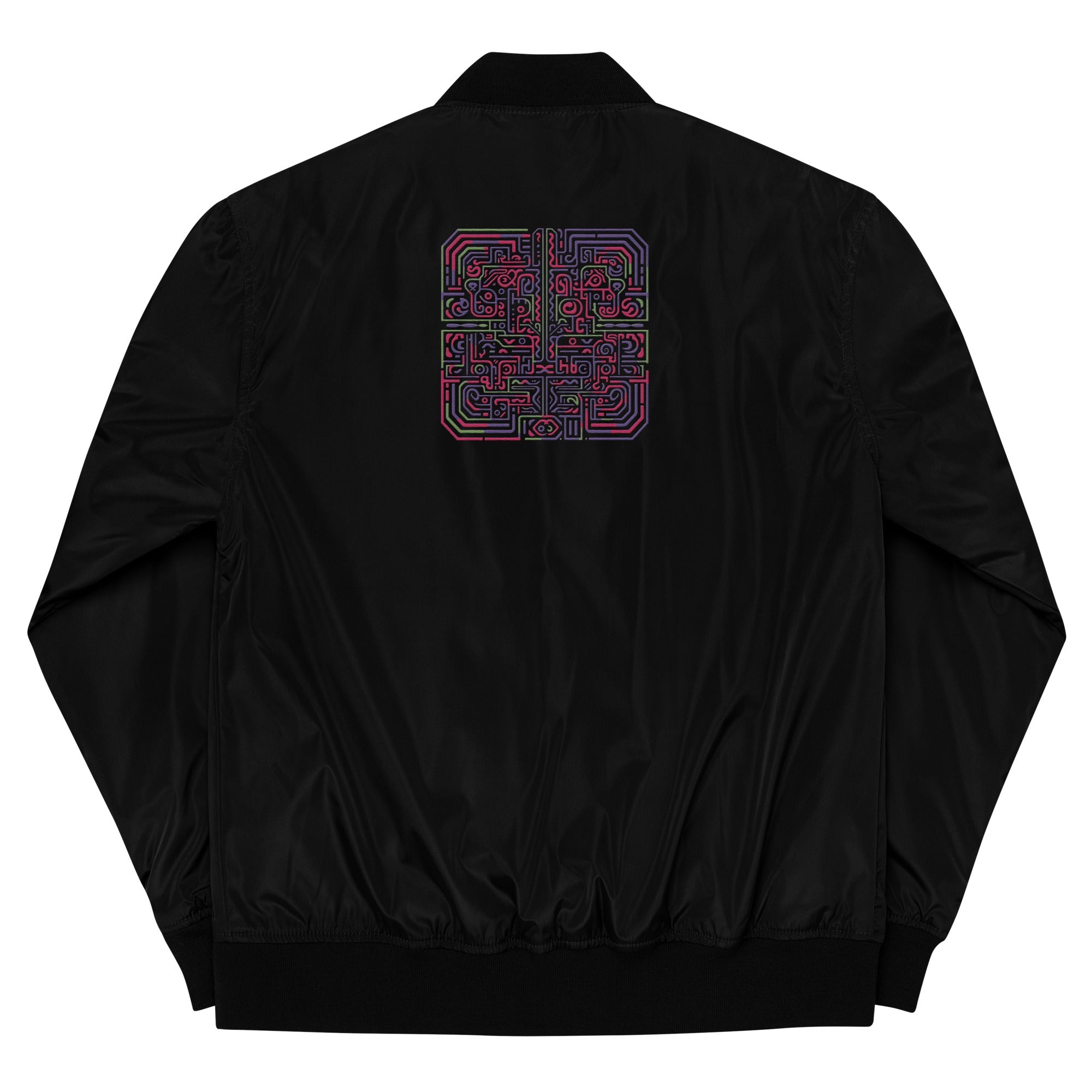 [GeoModa] Maze Infusion Embroidered Unisex Premium Recycled Bomber Jacket