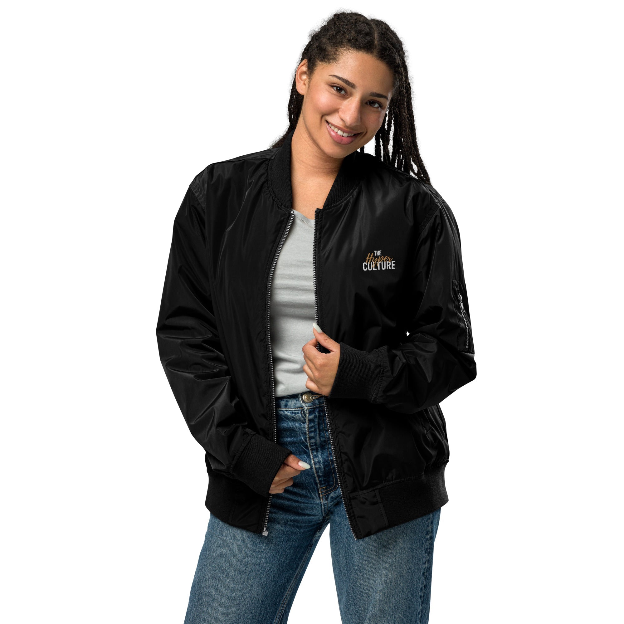 [GeoModa] Maze Infusion Embroidered Unisex Premium Recycled Bomber Jacket