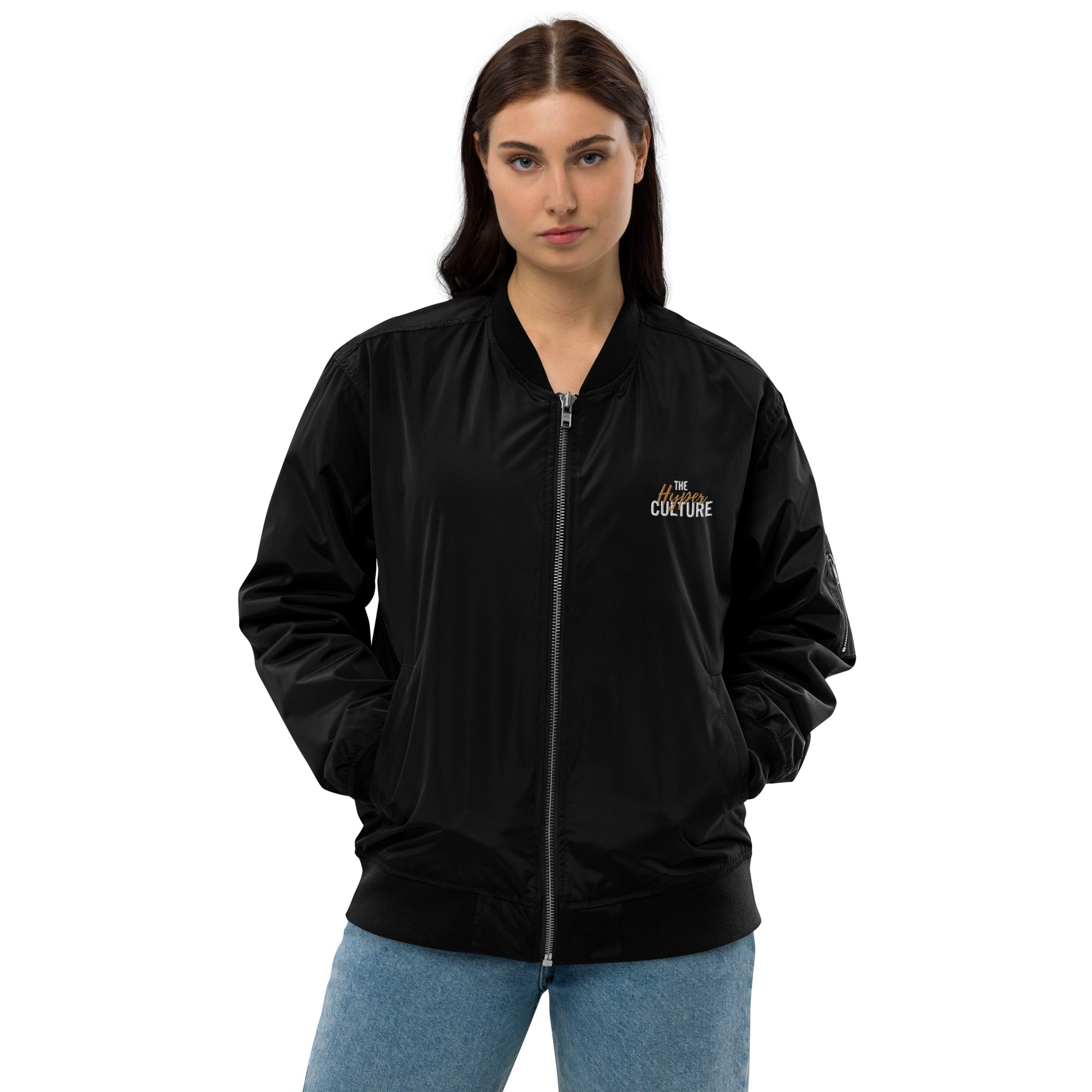 [GeoModa] Maze Infusion Embroidered Unisex Premium Recycled Bomber Jacket