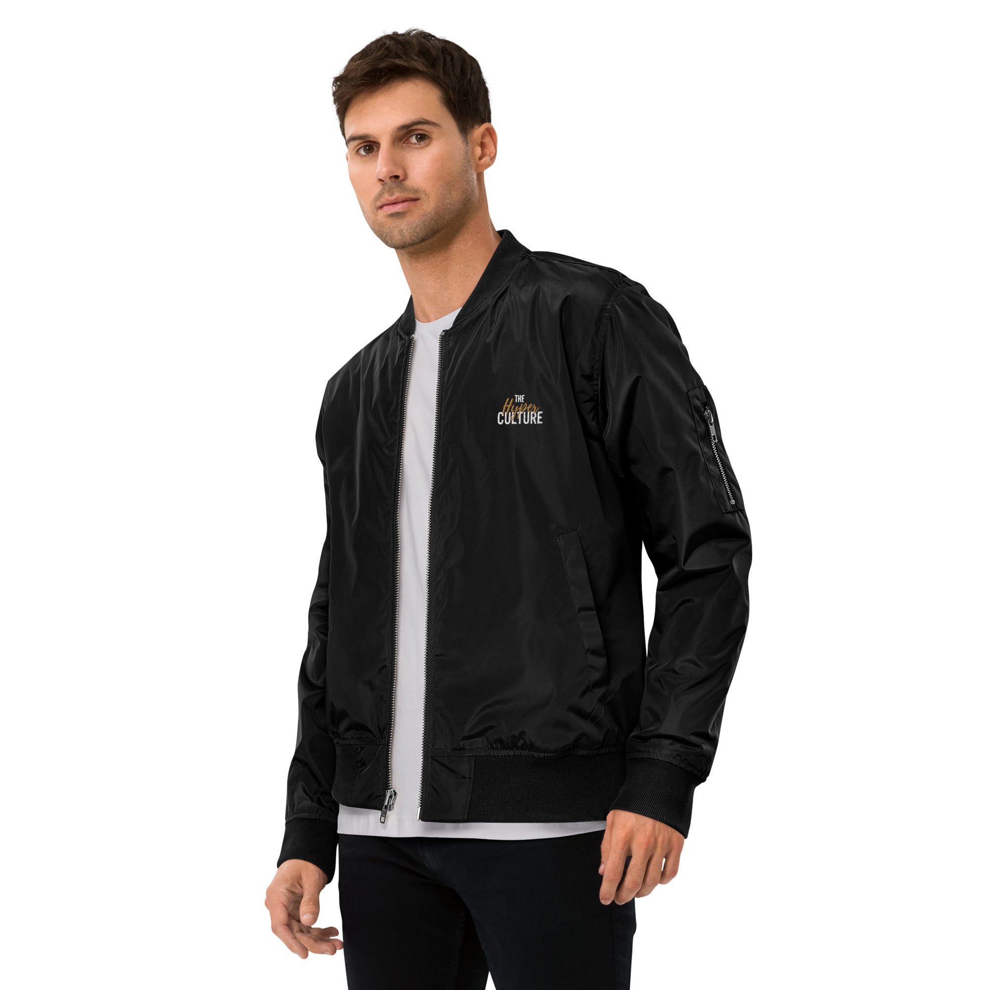 [GeoModa] Maze Infusion Embroidered Unisex Premium Recycled Bomber Jacket